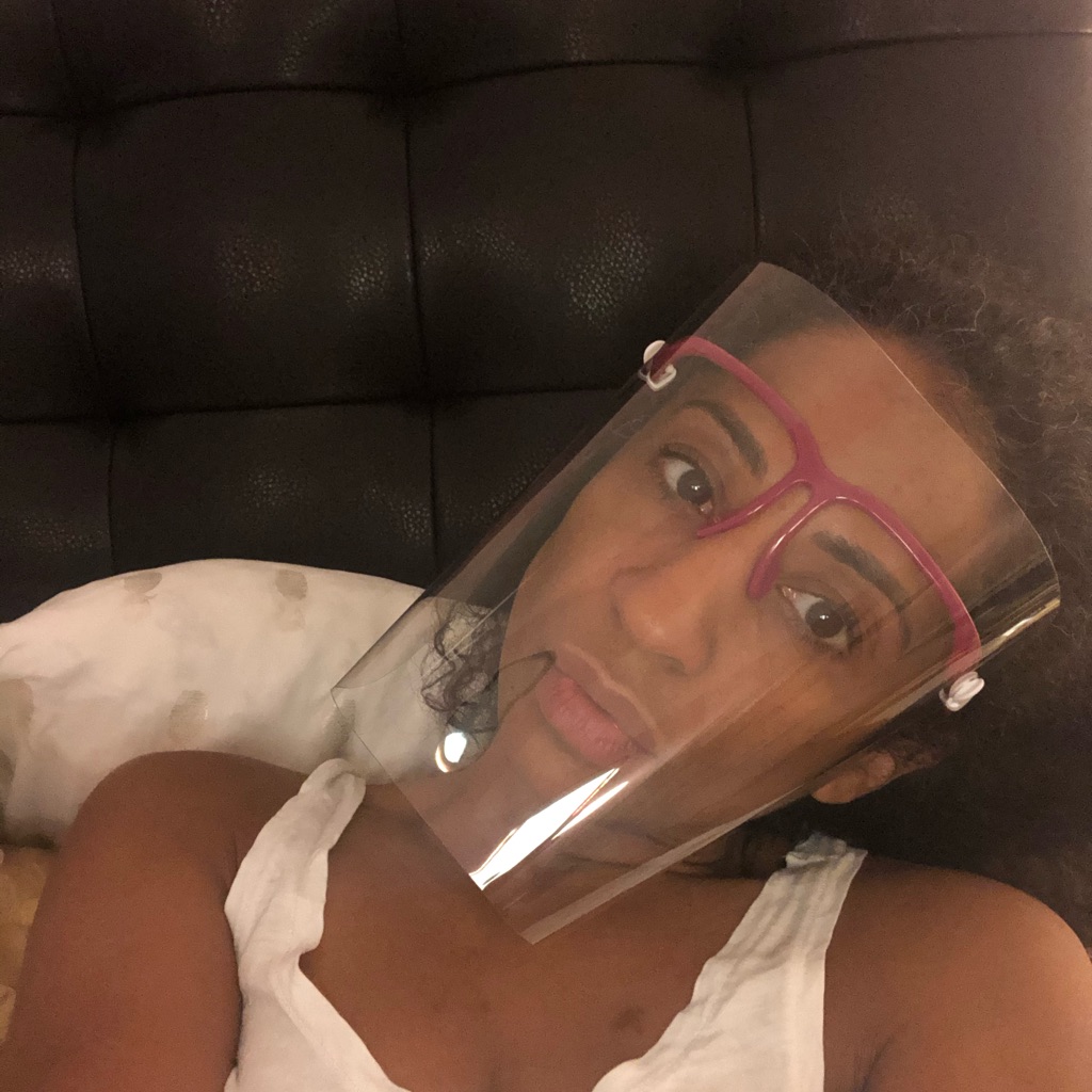Face Shield W/Pink Frames